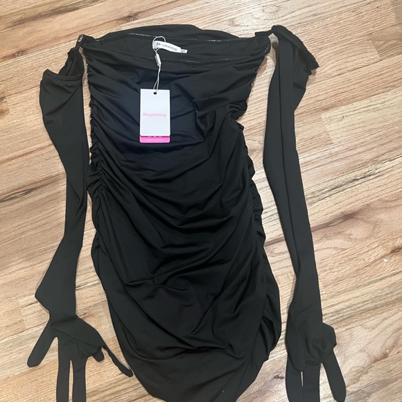 Beginning Boutique Night Out Black Glove Mini Dress - Picture 6 of 8
